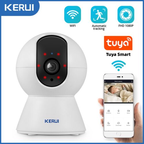 2023New KERUI 1080P 3MP Tuya Smart Mini WiFi IP Camera Indoor Wireless Security Home CCTV Surveillance Camera 2MP With Auto Trac