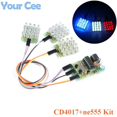 CD4017 NE555 Flash Light Explosion-flashing LED Suite Self DIY Learning Electronic Kit Strobe Module Production Design