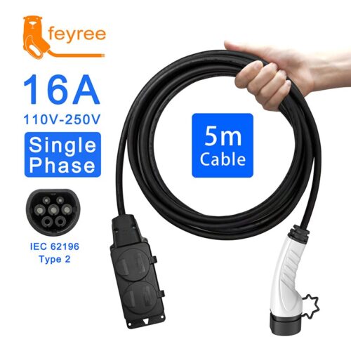 Electric Car Side Discharge Plug EV Type2 16A Charger Cable with EU Socket Outdoor Power Supply Station( need car supports V2L)
