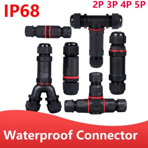 IP68 waterproof cable connector I-type/Y-type/T-type 2Pin 3Pin 4Pin 5Pin Electrical Terminal Adapter Wire Connector LED Light