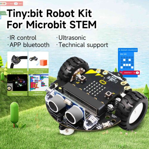 Microbit Robot Kit DIY Electronic Projects For Micro:bit V2 Programmable STEM Integrated Ultrasonic Sound CE ROHS 18650 Battery