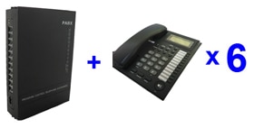 PBX / MINI PABX system 308( 3 Lines 8 Ext Users ) and 6pcs telephone set -for small businss solution